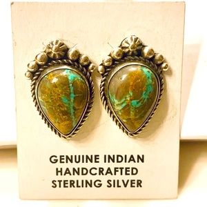 Sterling Silver and Turquoise Genuine Indian Earrings